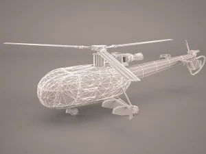 aerospatiale alouette iii 3D Model