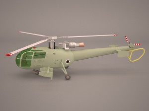 aerospatiale alouette iii 3D मॉडल