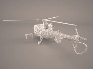 aerospatiale alouette iii 3D Model