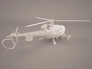 aerospatiale alouette iii 3D Model