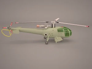 aerospatiale alouette iii 3D Model