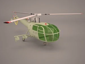 aerospatiale alouette iii 3D Model