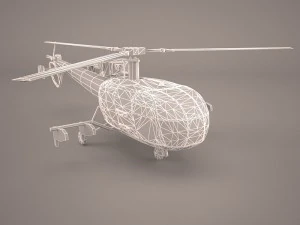aerospatiale alouette iii 3D Model