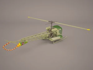 bell h 13 sioux united states army 3D Model