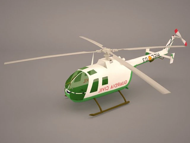 mbb bo-105m 3D Model .c4d .max .obj .3ds .fbx .stl .blend 