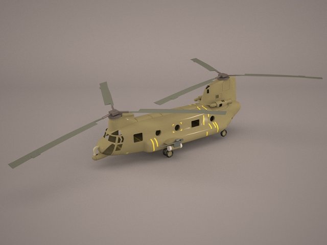 ch-47d chinook helicopter 3D 모델 .c4d .max .obj .3ds .fbx .stl .blend 