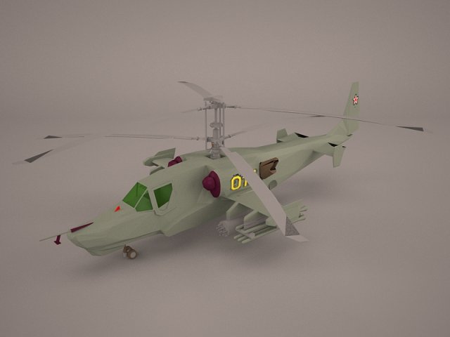 russian attack helicopter kamov ka 52 3D Model .c4d .max .obj .3ds .fbx .stl .blend 