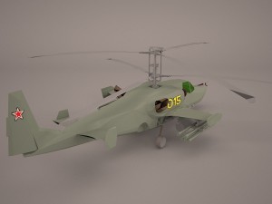 russian attack helicopter kamov ka 52 3D Model