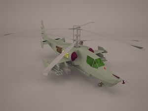 russian attack helicopter kamov ka 52 3D Model