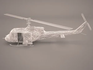 bell uh-1 iroquois camo 3D Model