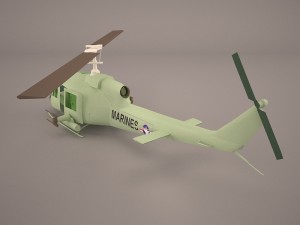 bell uh-1 iroquois camo 3D Model