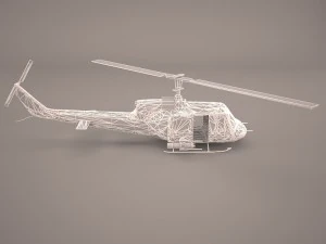 bell uh-1 iroquois camo 3D Model