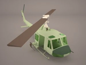 bell uh-1 iroquois camo 3D Model