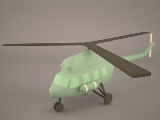 cartoon attack helicopter Modelo 3D .c4d .max .obj .3ds .fbx .stl .blend 