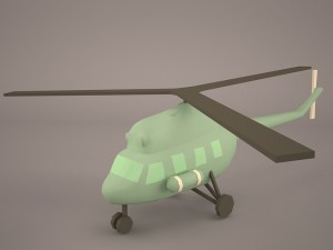 cartoon attack helicopter 3D Model