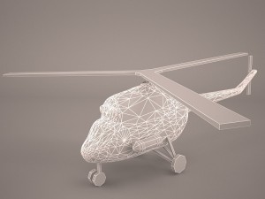 cartoon attack helicopter Modelo 3D