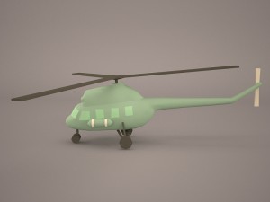 cartoon attack helicopter Modelo 3D