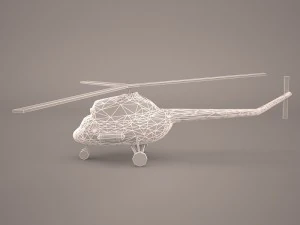 cartoon attack helicopter 3D Model