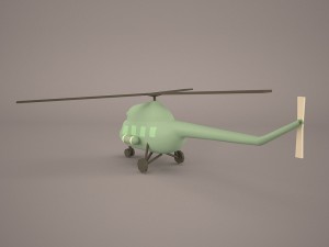 cartoon attack helicopter Modelo 3D