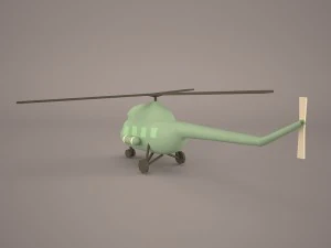 cartoon attack helicopter 3D Model