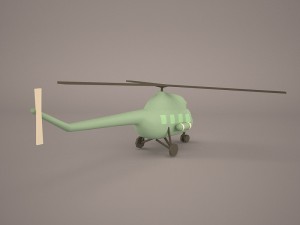 cartoon attack helicopter Modelo 3D