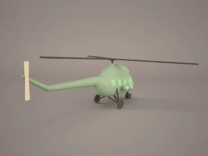 cartoon attack helicopter 3D Model