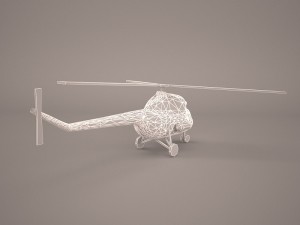 cartoon attack helicopter Modelo 3D