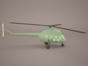 cartoon attack helicopter Modelo 3D