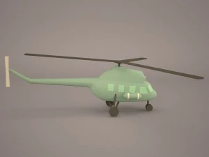cartoon attack helicopter 3D Model