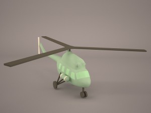 cartoon attack helicopter Modelo 3D