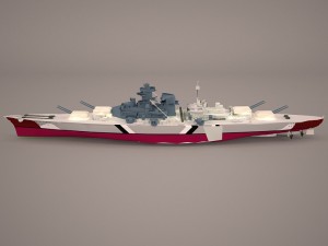 bismarck class battleship 3D मॉडल