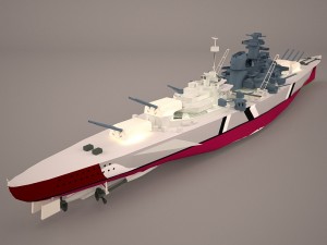 bismarck class battleship 3D मॉडल