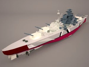bismarck class battleship 3D Model