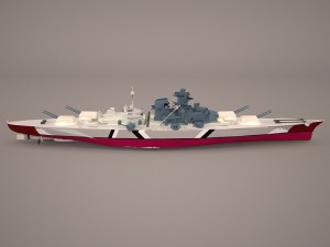 bismarck class battleship 3D मॉडल