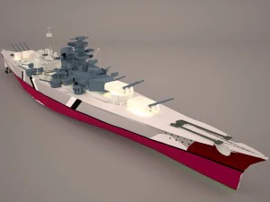 bismarck class battleship 3D Model