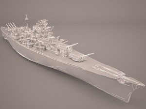 bismarck class battleship 3D मॉडल