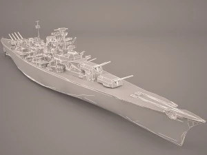 bismarck class battleship 3D Model