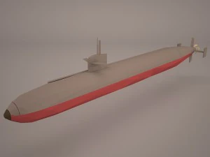 USS Dallas Ssn 700 con refugio en cubierta seca Modelo 3D