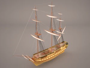 navio de guerra 1 Modelo 3D