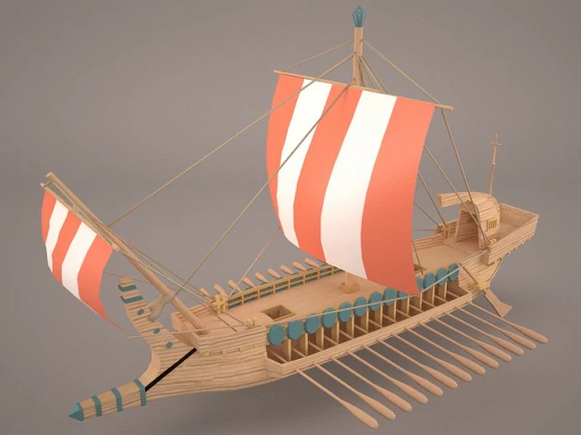 greek ancient boat 3D Model .c4d .max .obj .3ds .fbx .stl .blend 