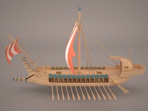 greek ancient boat 3Dモデル