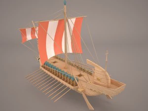 greek ancient boat 3D Model