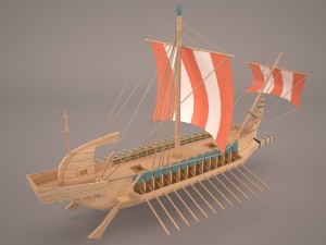 greek ancient boat 3Dモデル