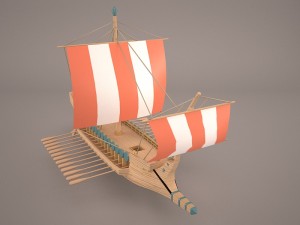 greek ancient boat 3Dモデル