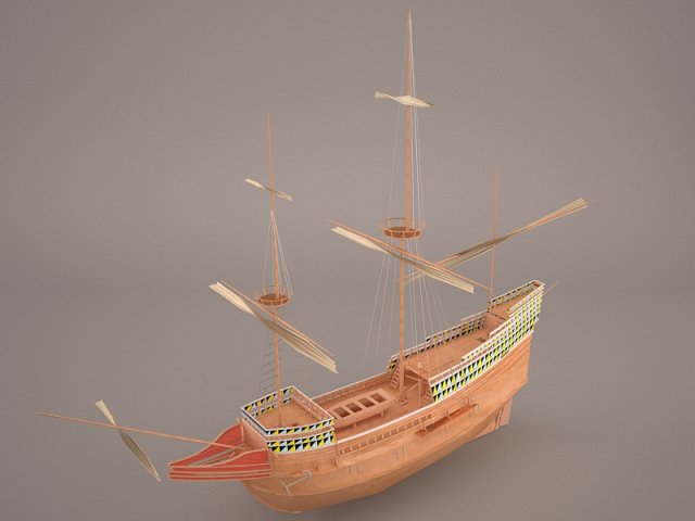 ship boat Modelo 3D .c4d .max .obj .3ds .fbx .stl .blend 