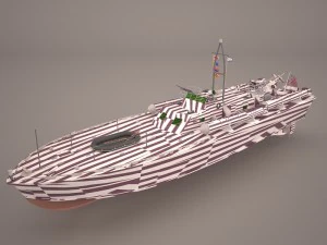 Iver Huitfeldt Fregatte LOD 1 3D Modell