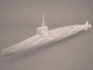uss dallas ssn 700 with dry deck shelter 1 3D Model