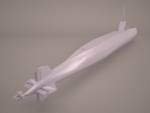 uss dallas ssn 700 with dry deck shelter 1 3D Model