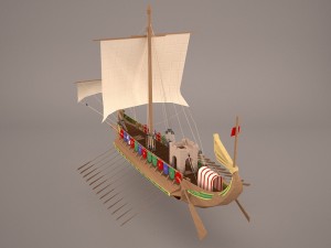 roman ship 3Dモデル