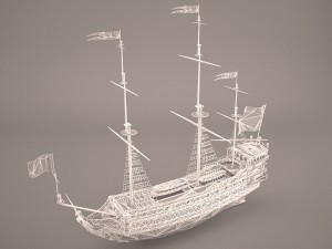 english galeon hms revenge 1577 3Dモデル